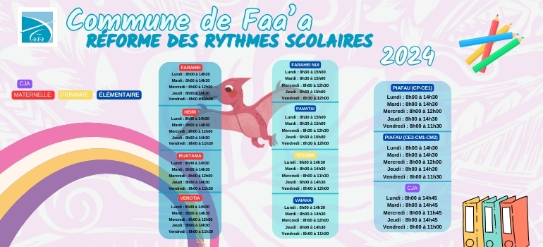 NOUVEAU RYTHME SCOLAIRE À FAA'A